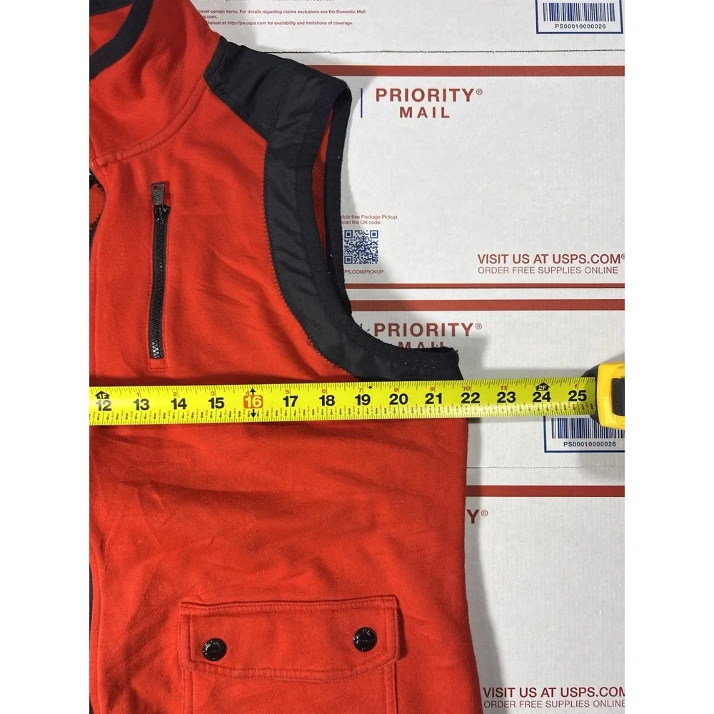 Lauren Ralph Lauren Active‎ Vest Women's XLarge Red Full Zip Sleeveless Pockets